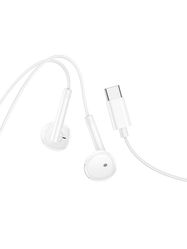 Słuchawki przewodowe douszne USB C Hoco M95 białe