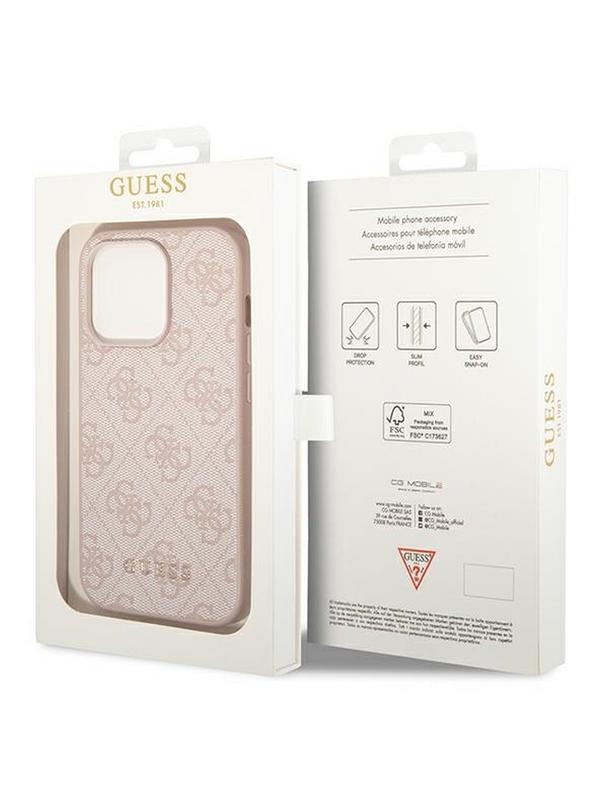 GUESS futerał do IPHONE 14 Pro Max GUHCP14XG4GFPI (4G Gold Logo) różowy