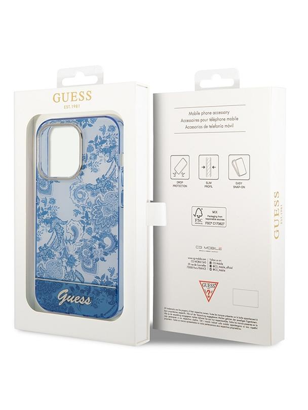 GUESS futerał do IPHONE 14 Pro GUHCP14LHGPLHB (IML Electro Cam TDJ) niebieski