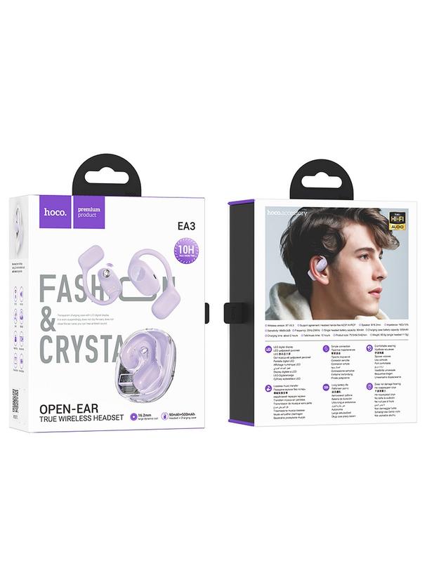 Słuchawki bezprzewodowe douszne Hoco TWS EA3 fioletowe