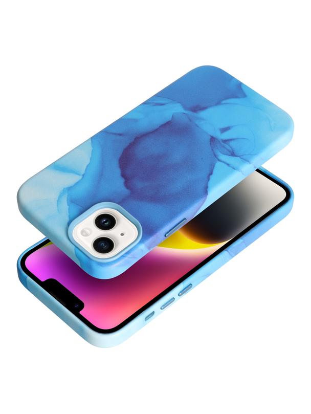 Futerał LEATHER MAG COVER kompatybilny z MagSafe do IPHONE 14 Plus blue splash