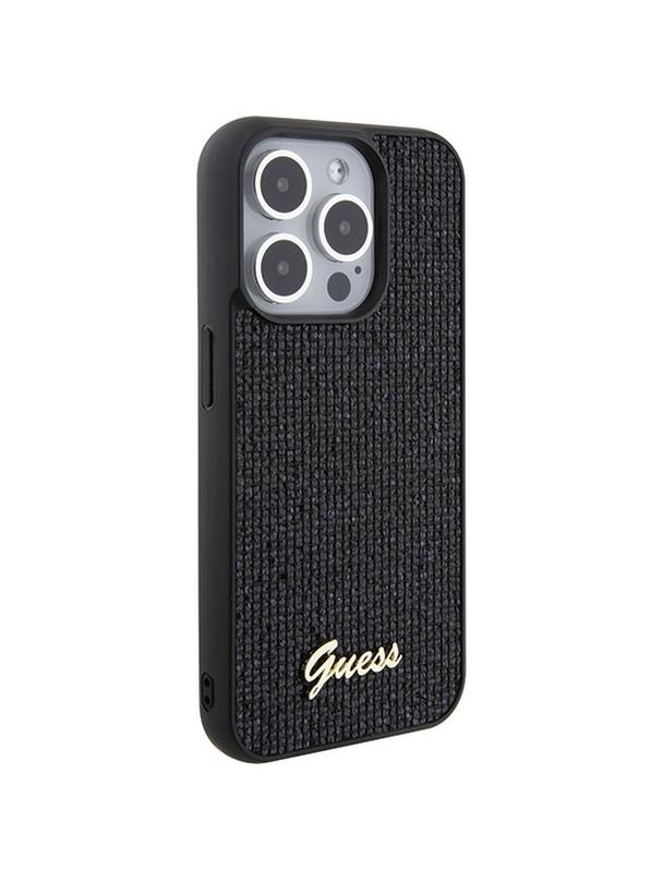GUESS futerał do IPHONE 15 Pro GUHCP15LPMSDGSK (Disco Script Metal) czarny