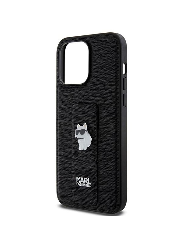 KARL LAGERFELD futerał do IPHONE 13 Pro Max KLHCP13XGSACHPK (Gripstand Saffiano choupette PIN) czarny