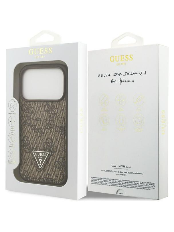 GUESS futerał do IPHONE 17 Pro GUHCP17LP4TPW (4G Double Card Triangle) złoty