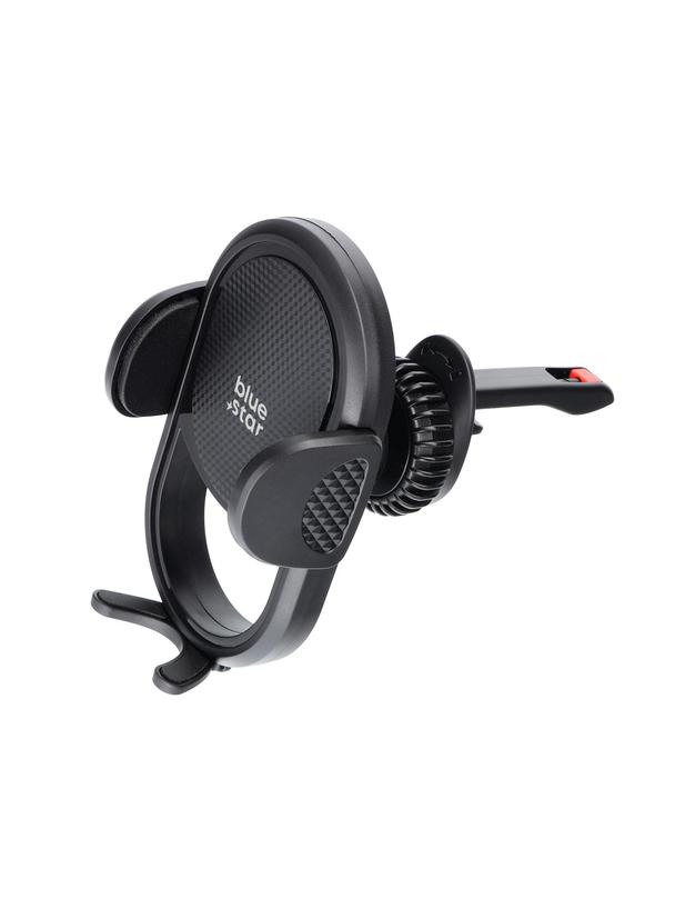 Uchwyt na telefon do samochodu grawitacyjny Blue Star Smart Lock Smile do kratki czarny
