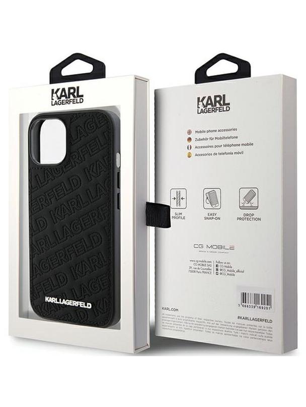 KARL LAGERFELD futerał do IPHONE 15 Plus KLHCP15MPQKPMK (Quilted Pattern) czarny