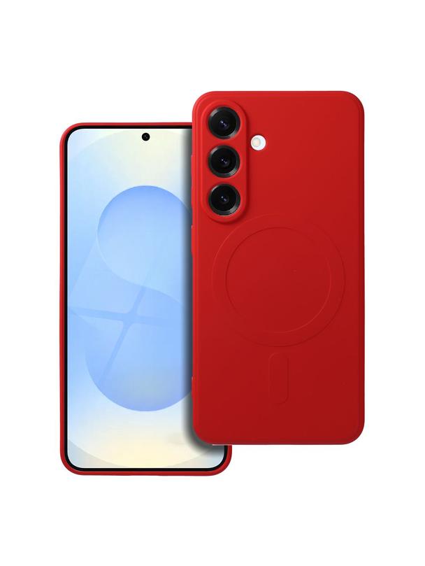 Futerał SILICONE MAG COVER kompatybilny z MagSafe do SAMSUNG S25 czerwony