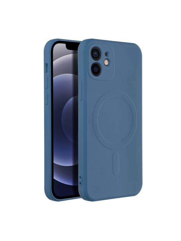 Futerał SILICONE MAG COVER kompatybilny z MagSafe do IPHONE 12 niebieski