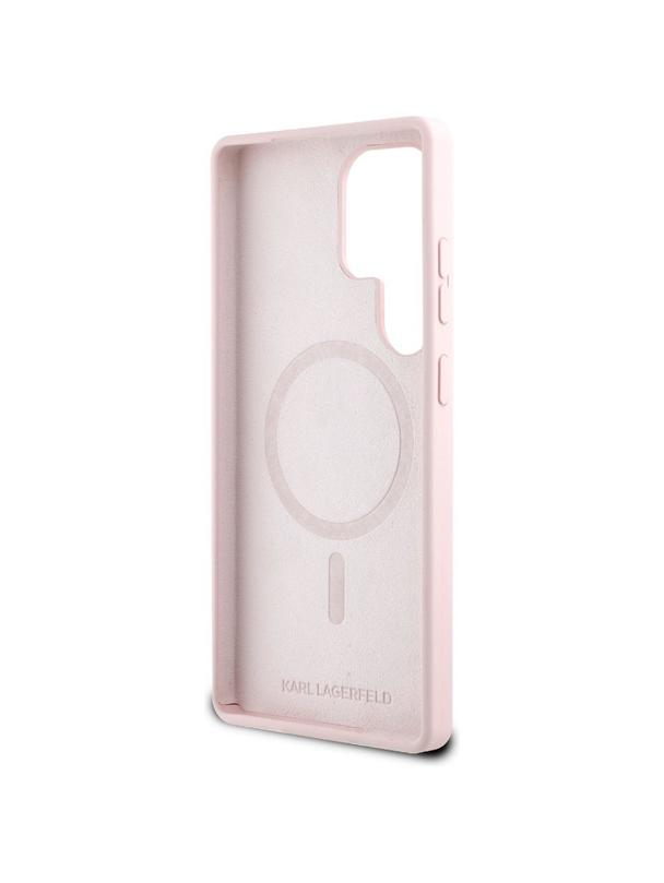 KARL LAGERFELD futerał do SAMSUNG S25 Ultra KLHMS25LSKCHTCP (Magnetic Silicone Double Heads) różowy