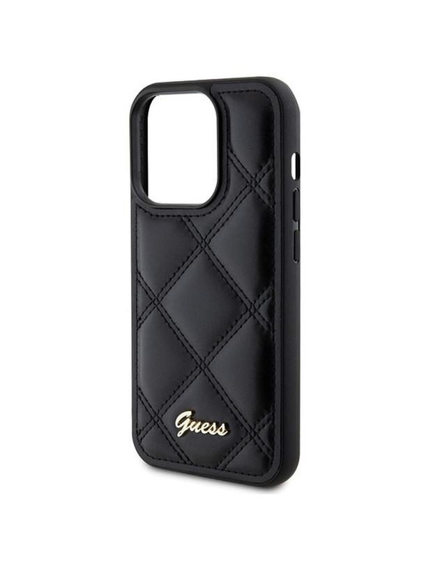 GUESS futerał do IPHONE 15 Pro GUHCP15LPSQSQSK (Quilted Metal Logo) czarny