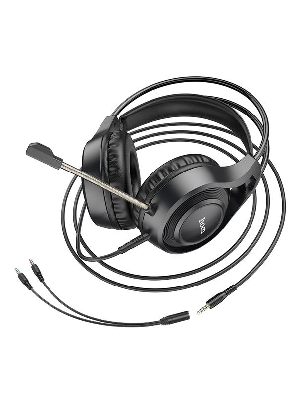 Słuchawki przewodowe nauszne Jack 3,5 mm Hoco W106 czarne