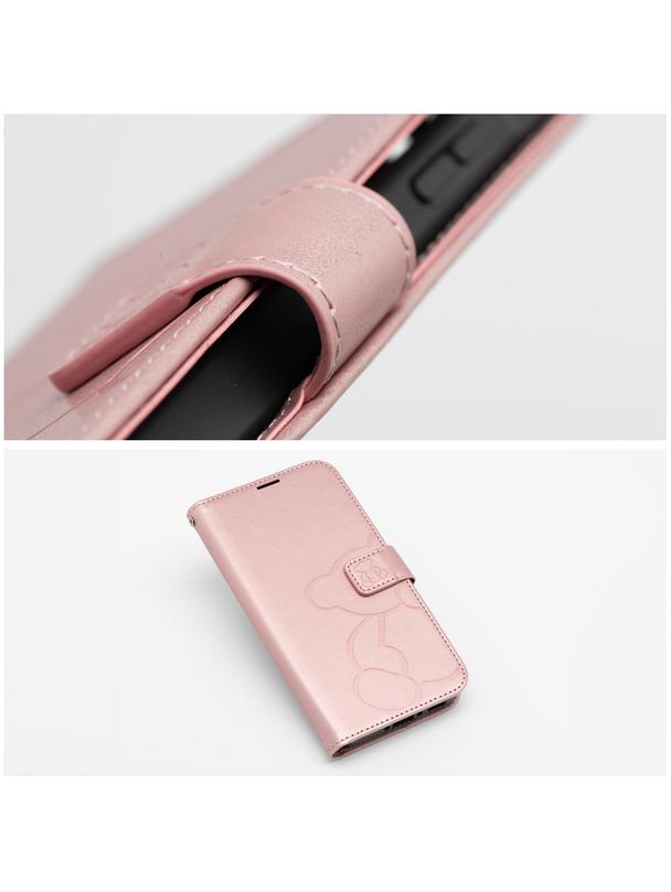 Kabura MEZZO Book do SAMSUNG A57 5G teddy bear złoty róż