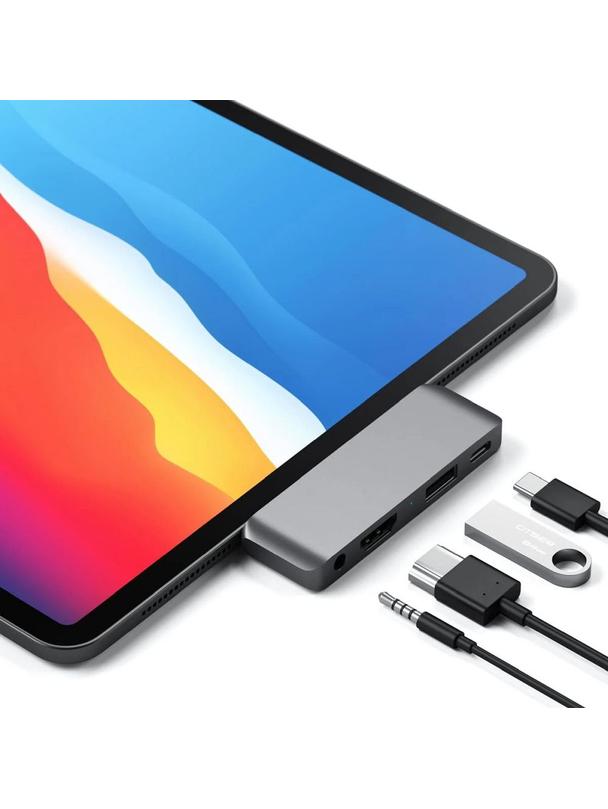 Adapter HUB 4w1 USB C Satechi Mobile Pro Hub ST-TCMPHM szary