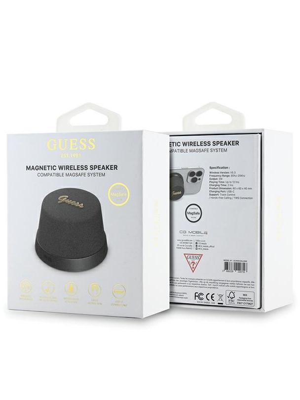 Głośnik bluetooth Guess Magnetic Script Metal GUWSC3ALSMK czarny