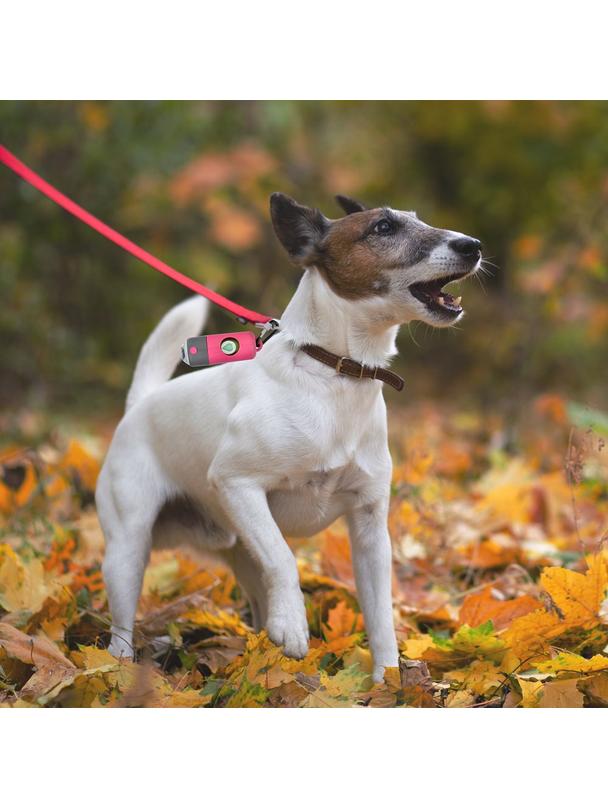 Dozownik worków na psie odchody z karabińczykiem i latarką LLFG24033 pink