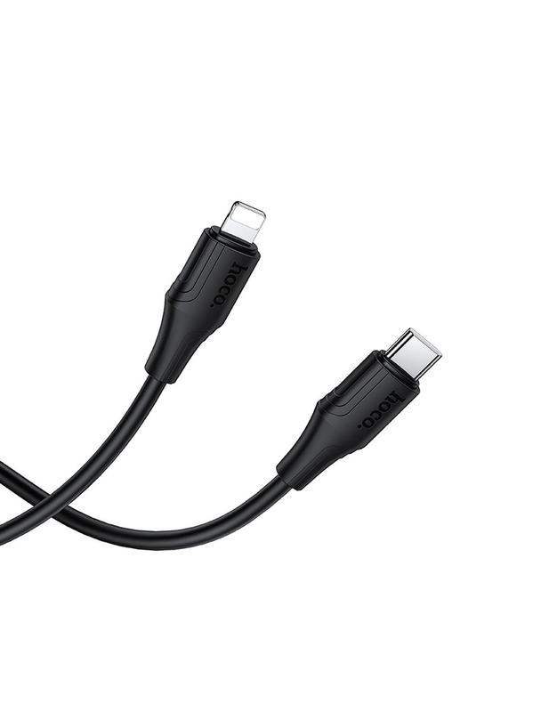 Kabel USB C do Lightning Hoco 27W silikonowy 1 m X124 czarny