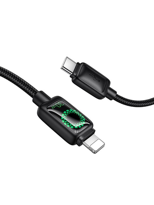 Kabel USB C do Lightning Hoco PD 30W 1,2 m z LCD U146 czarny