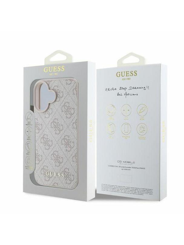 GUESS futerał do IPHONE 16 GUHCP16SG4GFPI (PU 4G Classic) różowy