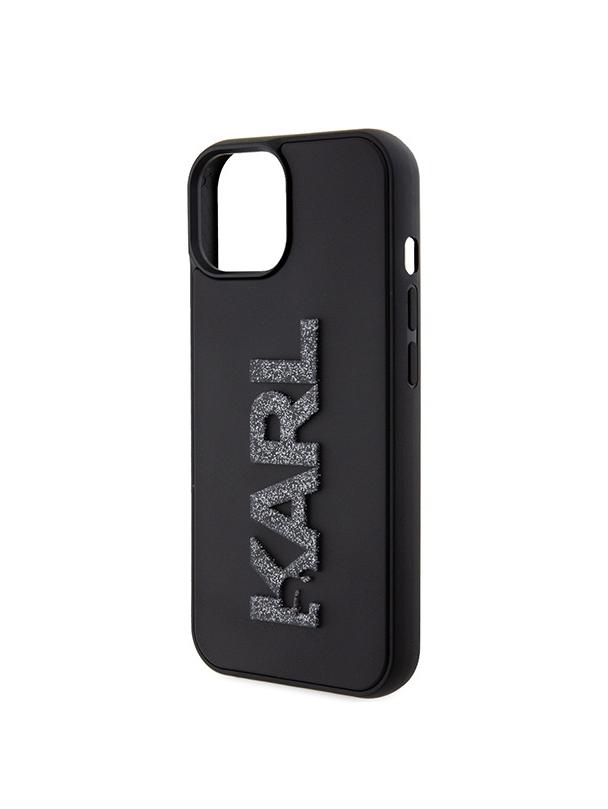 KARL LAGERFELD futerał do IPHONE 15 KLHCP15S3DMBKCK (3D Logo Glitter) czarny