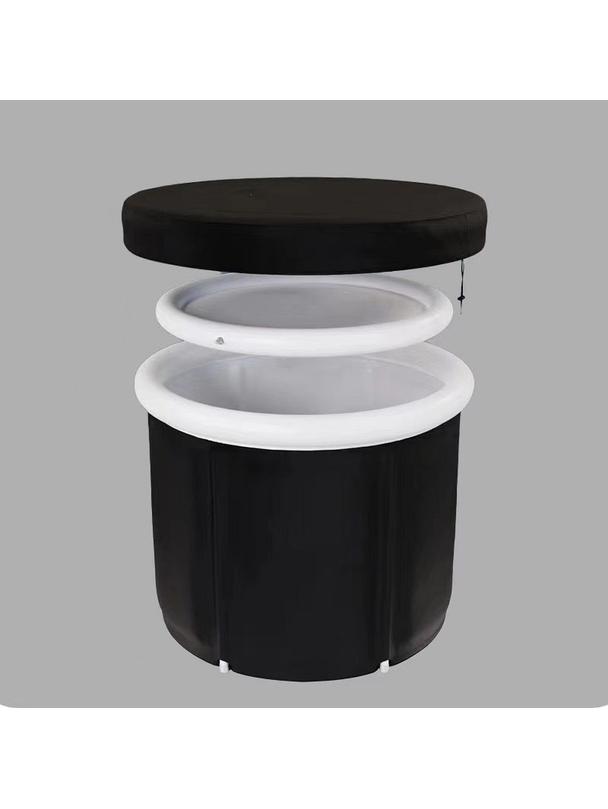 Składana przenośna dmuchana wanna balia do kąpieli morsowania 80 x 79 cm czarna