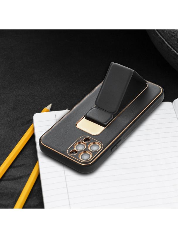 Futerał LEATHER CASE KICKSTAND do SAMSUNG A25 5G czarny