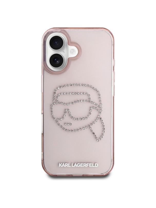 KARL LAGERFELD futerał do IPHONE 16 KLHCP16SHKHDCELP (IML Rhinestones S K Head) różowy
