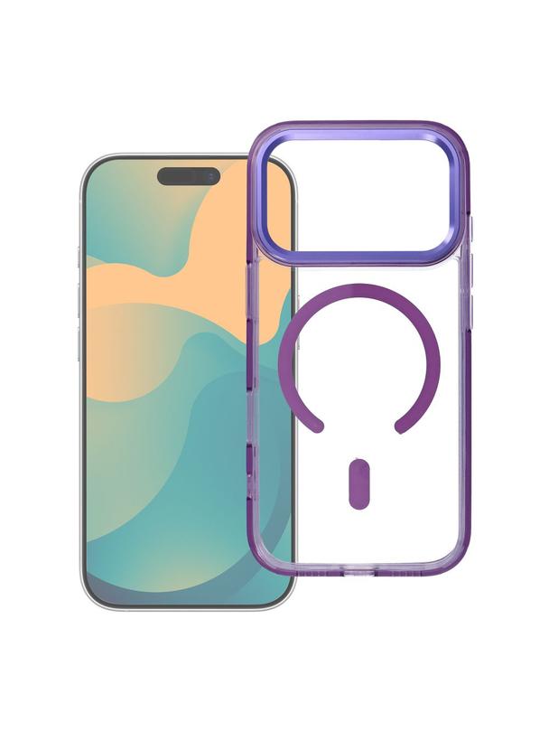 Futerał FRAME CLEAR HYBRID MAG COVER kompatybilny z MagSafe do IPHONE 17 Pro fioletowy