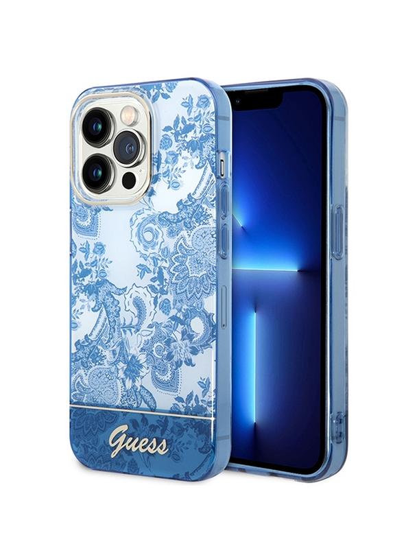 GUESS futerał do IPHONE 14 Pro GUHCP14LHGPLHB (IML Electro Cam TDJ) niebieski