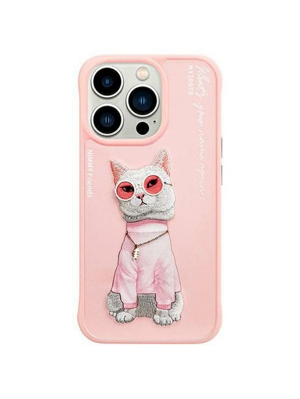 NIMMY futerał GLASSES COOL CAT do IPHONE 15 Pro różowy