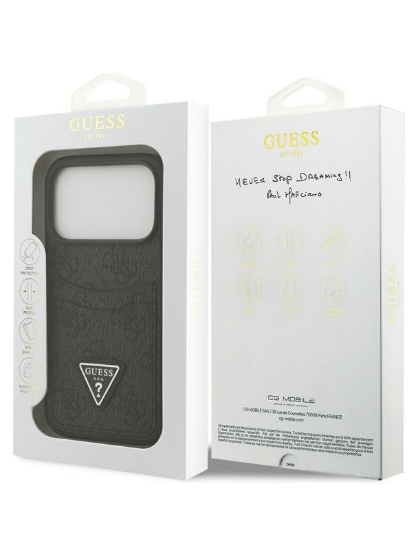 GUESS futerał do IPHONE 17 Pro GUHCP17LP4TPK (4G Double Card Triangle) czarny