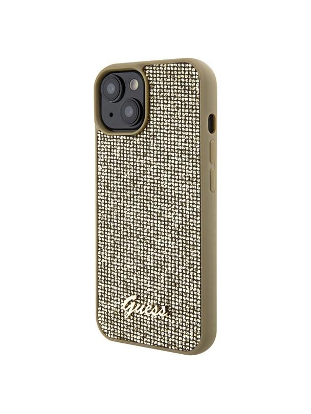 GUESS futerał do IPHONE 13 / 14 / 15 GUHCP15SPMSDGSD (Disco Metal Script) złoty