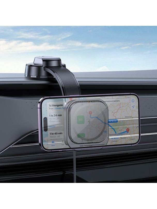 Uchwyt na telefon do samochodu magnetyczny zgodny z MagSafe Hoco do deski HW24 czarny