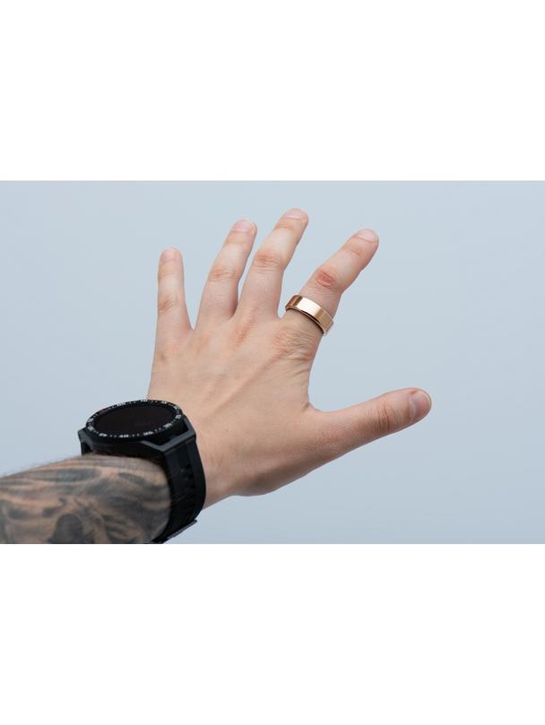 Smart Ring R11M- inteligentny pierścień ze stali ze stacją ładującą rozmiar 13 (22,2mm) złoty