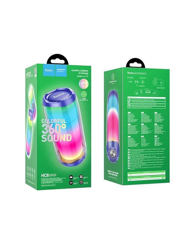 Głośnik bluetooth LED 10W 4h Hoco HC8 niebieski