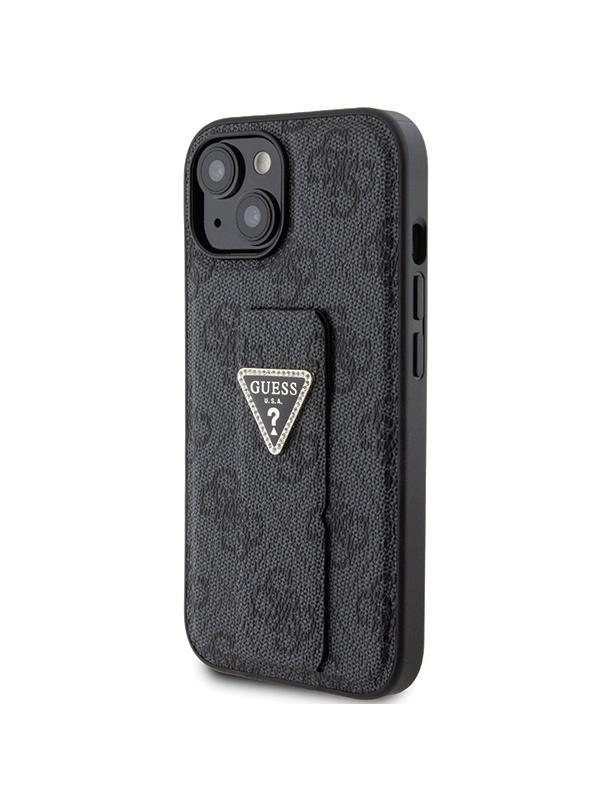 GUESS futerał do IPHONE 13 / 14 / 15 GUHCP15SPGS4TDK (Grip Stand 4G Triangle Strass) czarny
