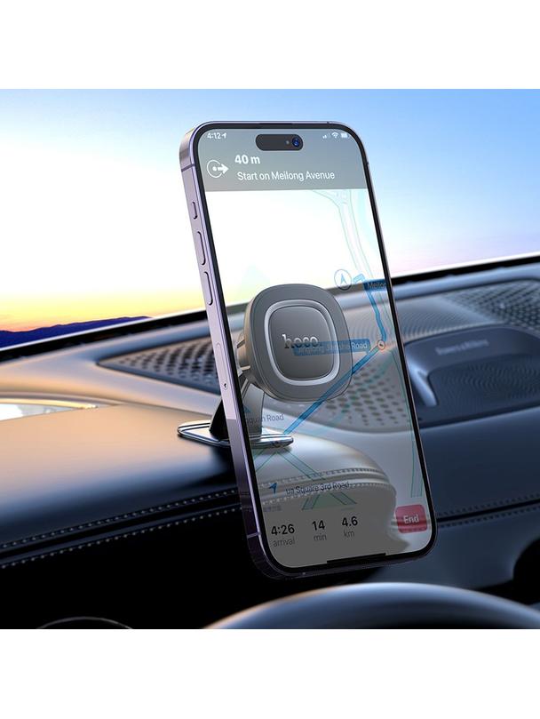 Uchwyt na telefon do samochodu magnetyczny Hoco do deski H73 czarno szary