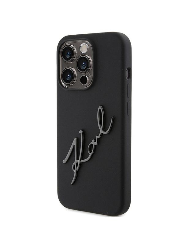 KARL LAGERFELD futerał do IPHONE 15 Pro KLHCP15LSKSBMCK (Silicone Karl Script Logo) czarny