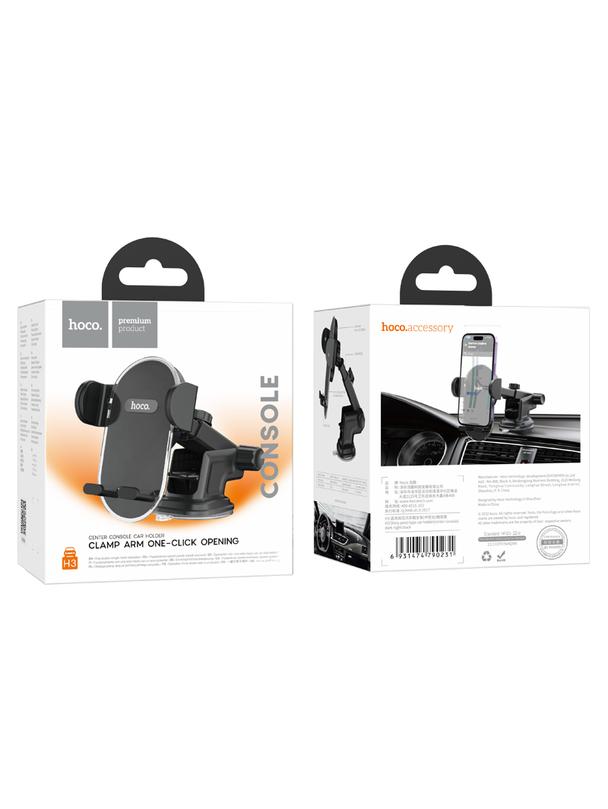 Uchwyt na telefon do samochodu uniwersalny Hoco do szyby / deski H3 czarny