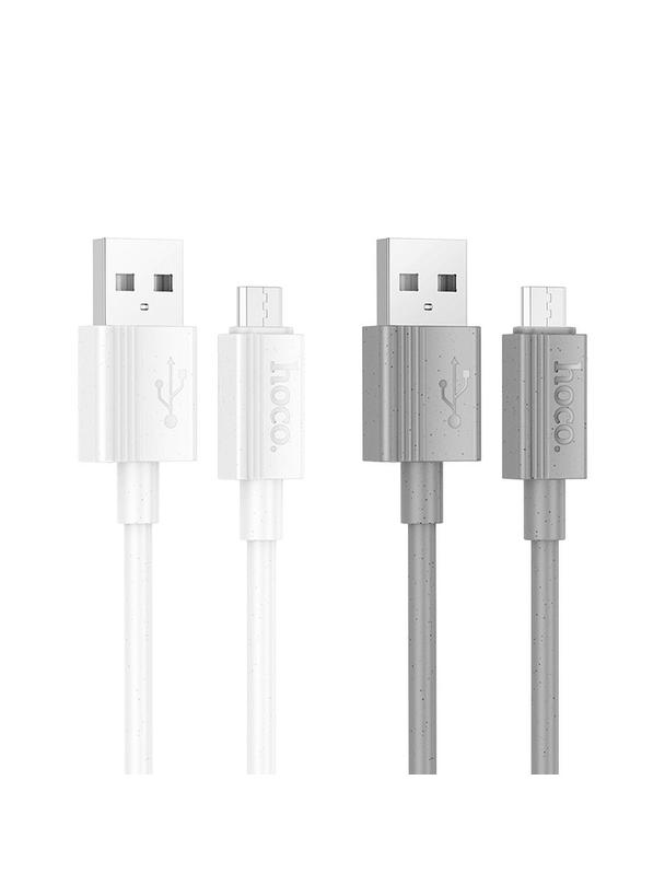 Kabel USB A do Micro USB Hoco 2,4A 1 m X107 szary