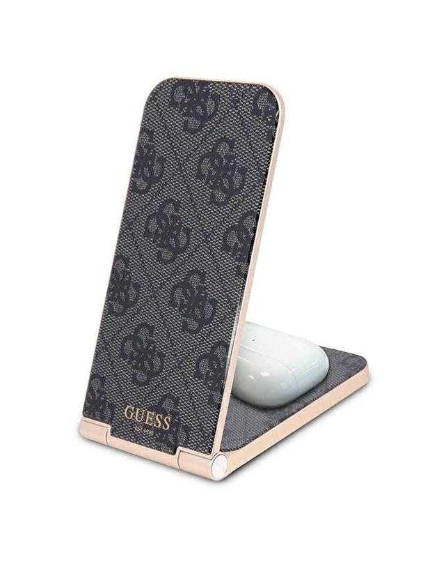 Ładowarka indukcyjna 2w1 Guess zgodna z MagSafe 15W składana GUDCFAL4PEGK złota