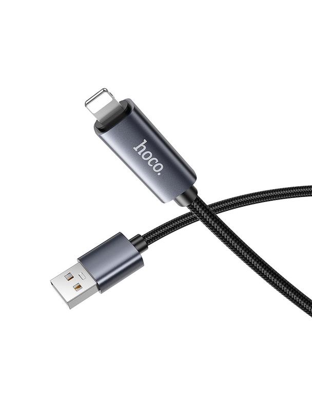 Kabel USB A do Lightning Hoco 2,4A z wyświetlaczem 1 m X112 czarny