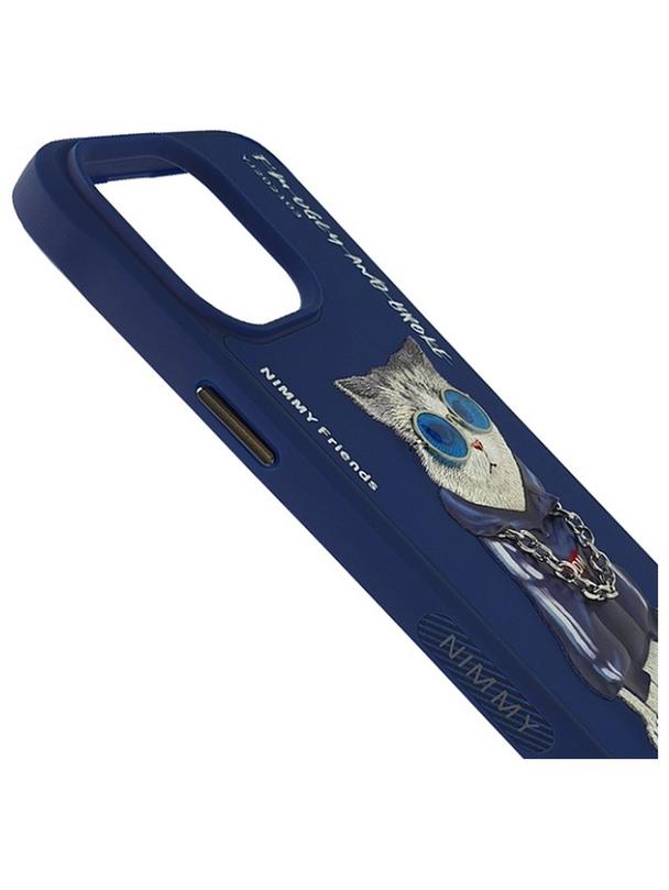 NIMMY futerał GLASSES COOL CAT do IPHONE 15 Pro Max niebieski