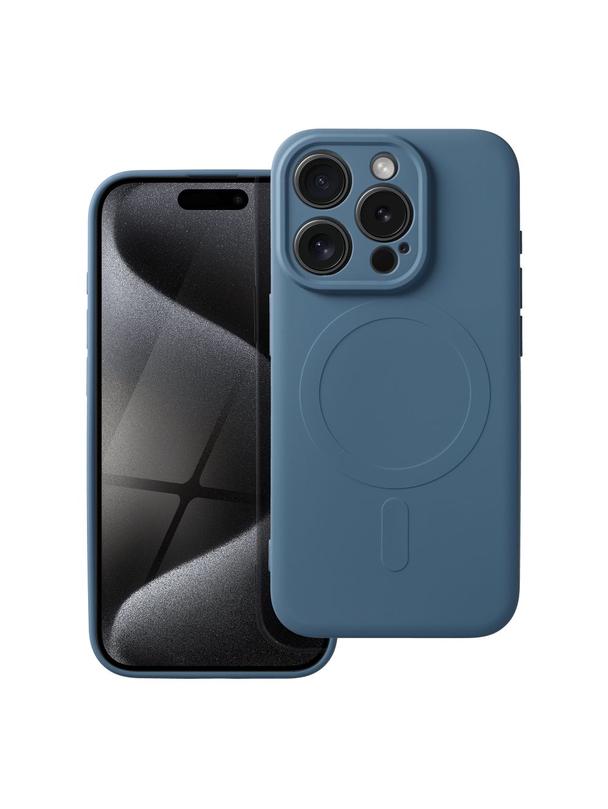 Futerał SILICONE MAG COVER kompatybilny z MagSafe do IPHONE 15 Pro niebieski