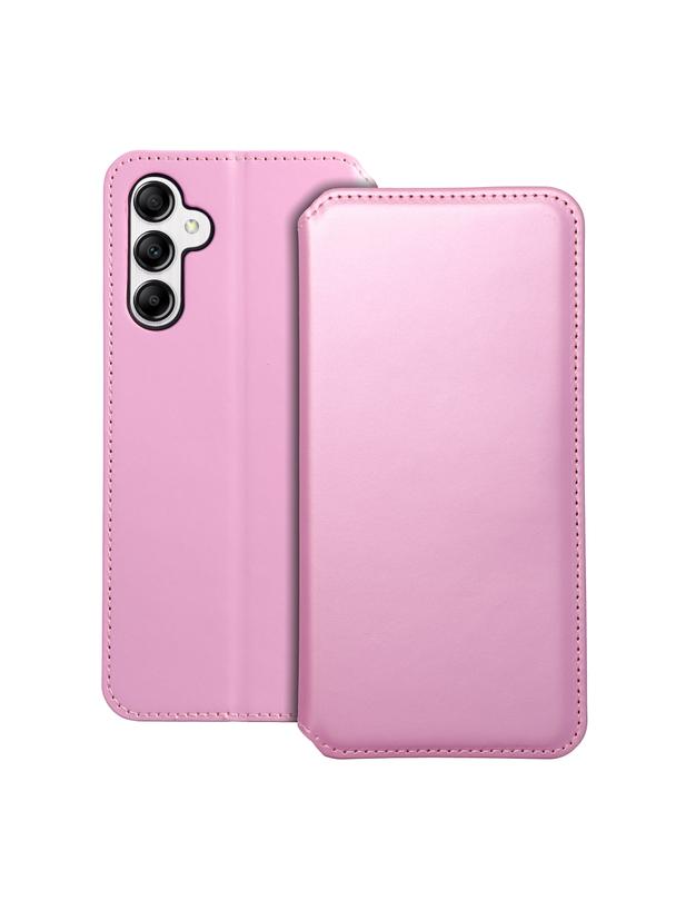 Kabura DUAL POCKET Book do SAMSUNG A14 4G / A14 5G  jasny różowy
