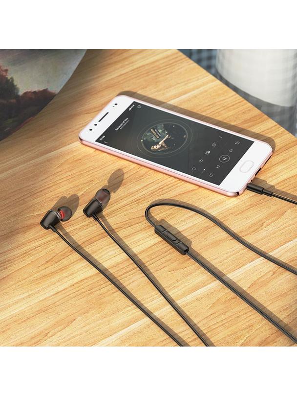 Słuchawki przewodowe douszne Jack 3,5 mm Hoco M107 czarne (SC)