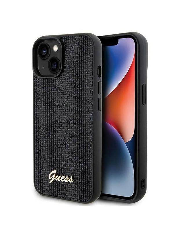 GUESS futerał do IPHONE 15 GUHCP15SPMSDGSK (Disco Script Metal) czarny