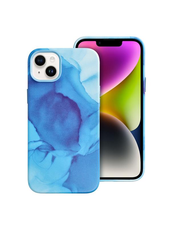 Futerał LEATHER MAG COVER kompatybilny z MagSafe do IPHONE 14 Plus blue splash