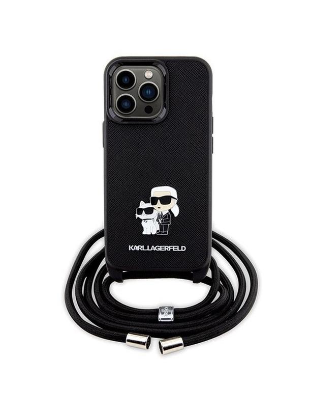 KARL LAGERFELD futerał do IPHONE 13 Pro KLHCP13LSAKCPSK (Saffiano KC Metal PIN Crossbody) czarny