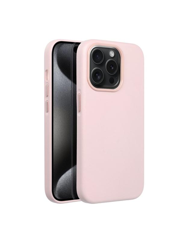 Futerał LEATHER MAG COVER kompatybilny z MagSafe do IPHONE 15 Pro różowy