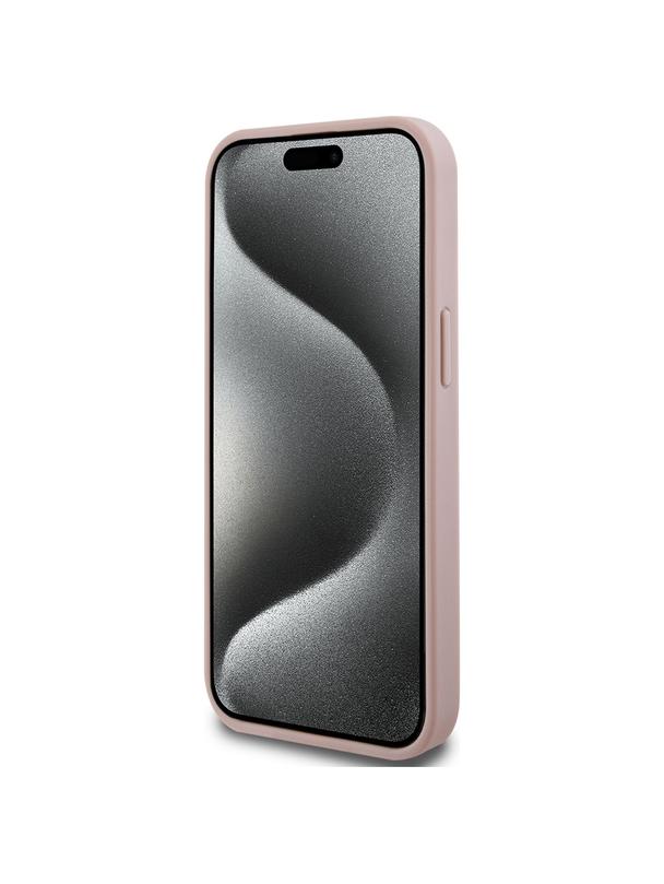 GUESS futerał do IPHONE 13 / 14 / 15 GUHCP15SPCRTHCP (Croco Triangle Metal Logo) różowy